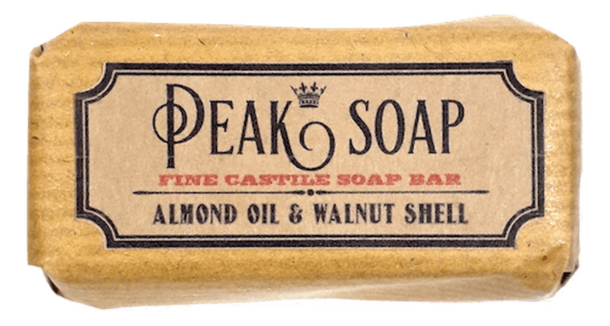 almond oil and walnut shell soap bar from bakewell derbyshire