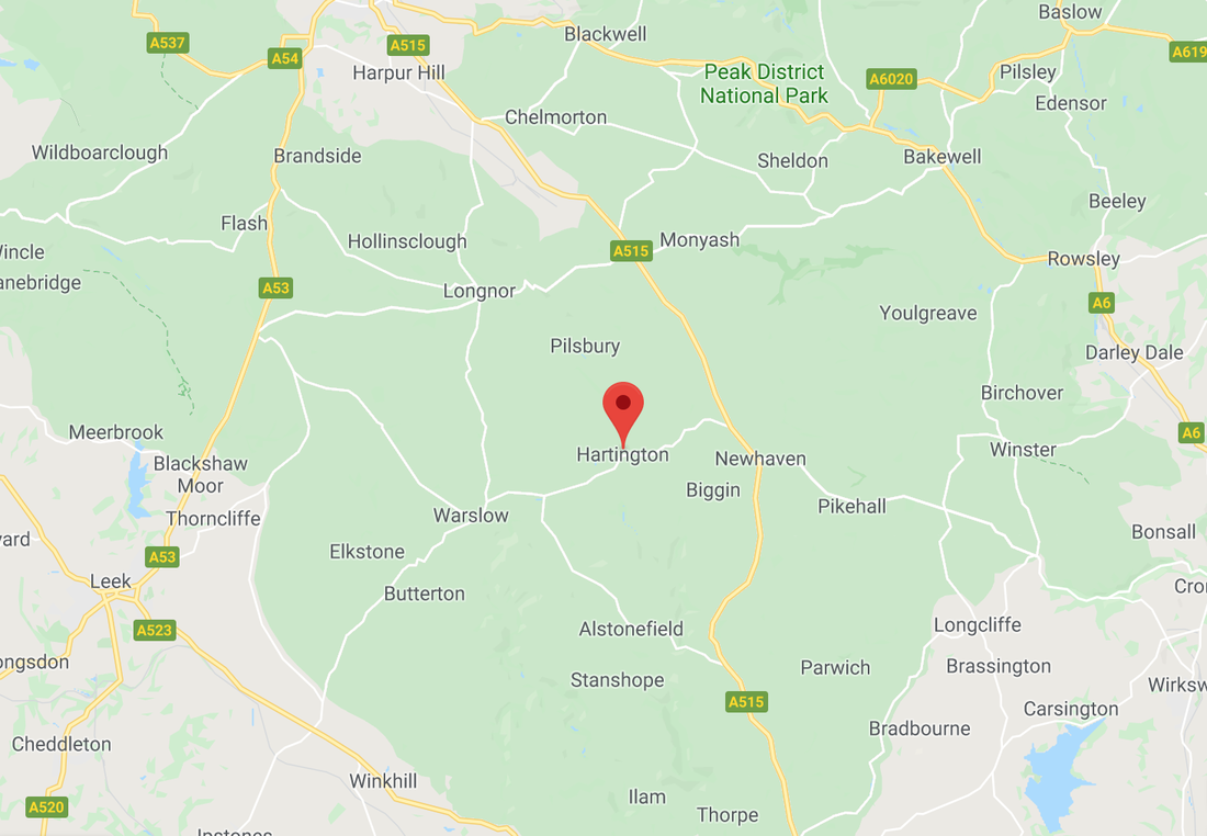 Hartington Derbyshire map